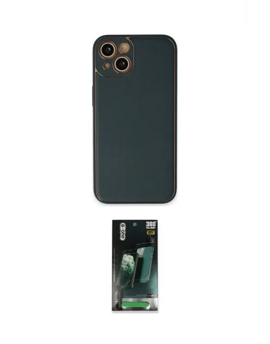 ieg™ iPhone 14 Plus Kılıf Yadigar Klasik - Siyah 360 Mat Full Body Arka Koruyucu