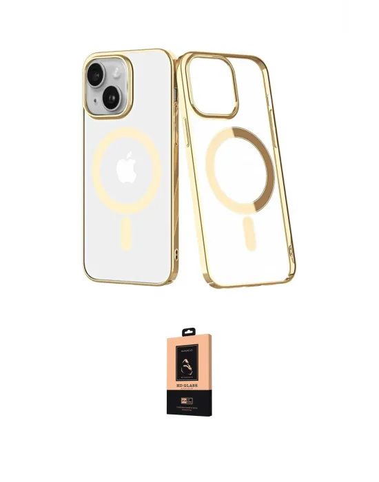 ieg™ iPhone 14 Plus Kılıf Yörünge Minimal - Şeffaf Maxco Cam Ekran Koruyucu
