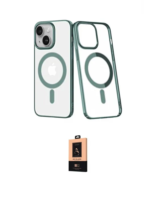 ieg™ iPhone 14 Plus Kılıf Yörünge Minimal - Şeffaf Maxco Cam Ekran Koruyucu