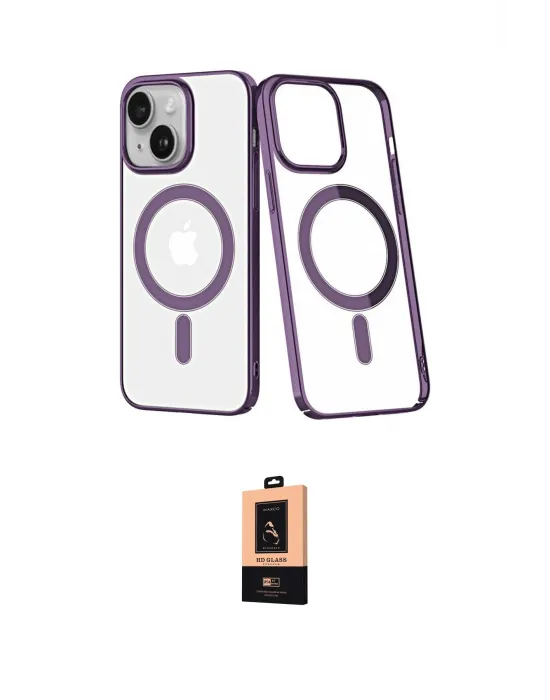 ieg™ iPhone 14 Plus Kılıf Yörünge Minimal - Şeffaf Maxco Cam Ekran Koruyucu