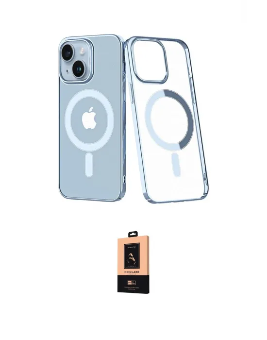 ieg™ iPhone 14 Plus Kılıf Yörünge Minimal - Şeffaf Maxco Cam Ekran Koruyucu