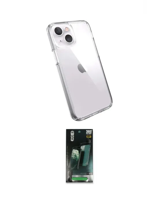 ieg™ iPhone 14 Plus Kılıf Zirve Doku - Siyah 360 Mat Full Body Arka Koruyucu