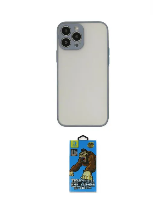 ieg™ iPhone 14 Pro Kılıf Ahenk Çizgi Serisi - Siyah 18D Cam Ekran Koruyucu