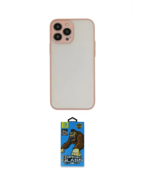 ieg™ iPhone 14 Pro Kılıf Ahenk Çizgi Serisi - Siyah 18D Cam Ekran Koruyucu