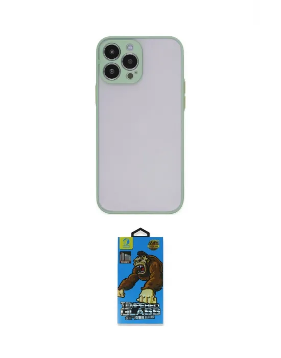 ieg™ iPhone 14 Pro Kılıf Ahenk Çizgi Serisi - Siyah 18D Cam Ekran Koruyucu