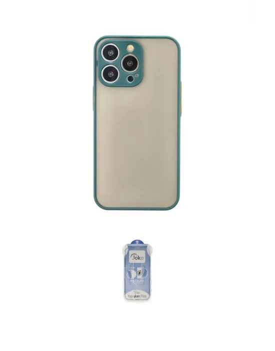 ieg™ iPhone 14 Pro Kılıf Ahenk Çizgi Serisi - Siyah Joko Magic 5D Cam