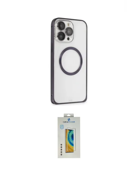 ieg™ iPhone 14 Pro Kılıf Ahenk Işık Serisi - Siyah Polymer Nano Ekran Koruyucu