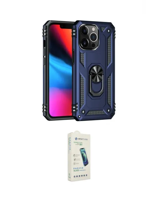 ieg™ iPhone 14 Pro Kılıf Ahenk Klasik Koleksiyonu - Şeffaf Pasifik Cam Ekran Koruyucu