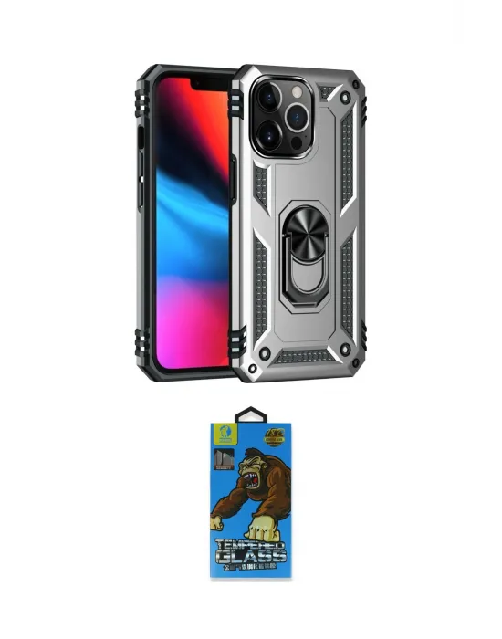 ieg™ iPhone 14 Pro Kılıf Ahenk Klasik Koleksiyonu - Siyah 18D Cam Ekran Koruyucu
