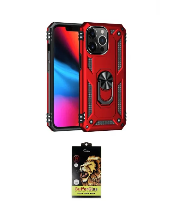 ieg™ iPhone 14 Pro Kılıf Ahenk Klasik Koleksiyonu - Siyah Buffer Cam Ekran Koruyucu