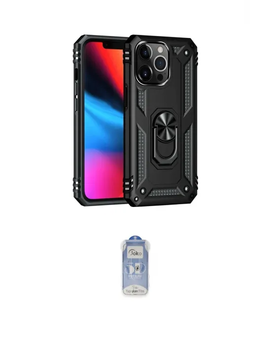 ieg™ iPhone 14 Pro Kılıf Ahenk Klasik Koleksiyonu - Siyah Joko Magic 5D Cam