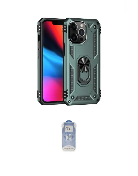ieg™ iPhone 14 Pro Kılıf Ahenk Klasik Koleksiyonu - Siyah Joko Magic 5D Cam