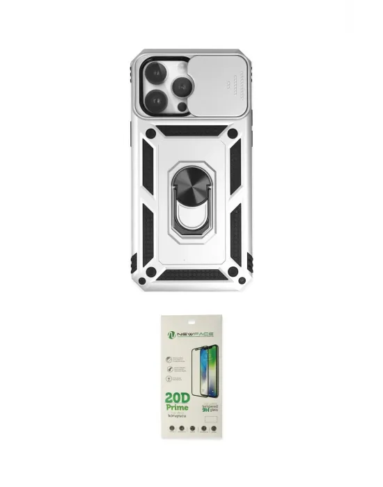 ieg™ iPhone 14 Pro Kılıf Ahenk Klasik - Siyah 20D Premium Cam Ekran Koruyucu