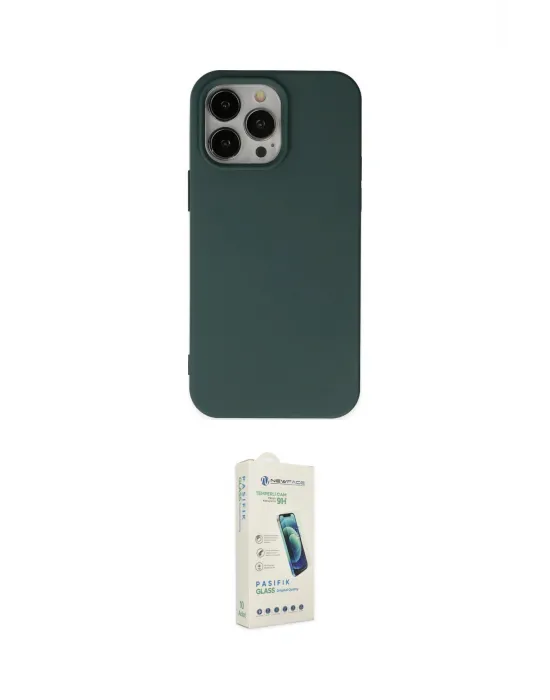 ieg™ iPhone 14 Pro Kılıf Ahenk Serisi - Şeffaf Pasifik Cam Ekran Koruyucu
