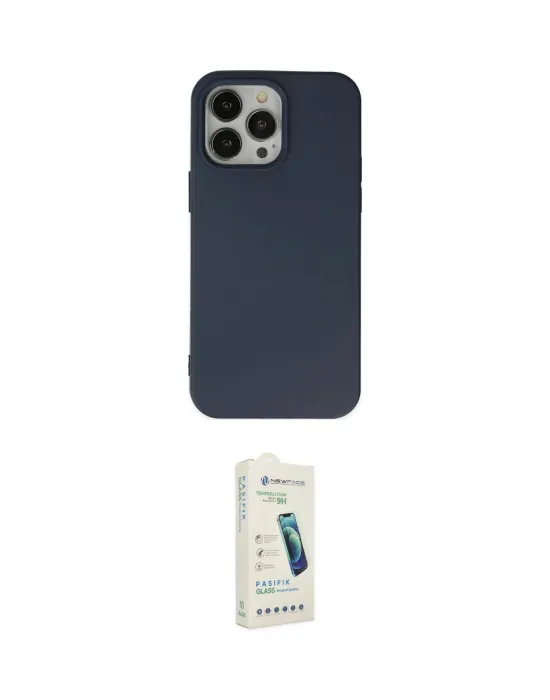 ieg™ iPhone 14 Pro Kılıf Ahenk Serisi - Şeffaf Pasifik Cam Ekran Koruyucu