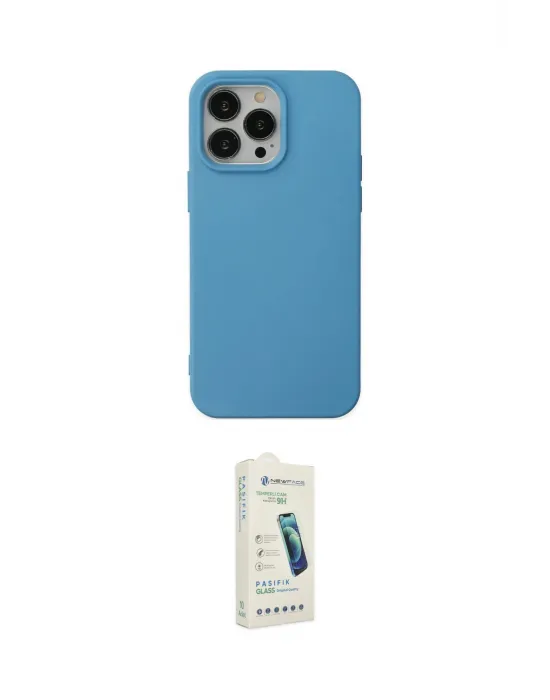 ieg™ iPhone 14 Pro Kılıf Ahenk Serisi - Şeffaf Pasifik Cam Ekran Koruyucu