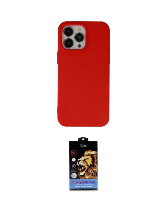 ieg™ iPhone 14 Pro Kılıf Ahenk Serisi - Siyah Buffer Hayalet Cam Ekran Koruyucu