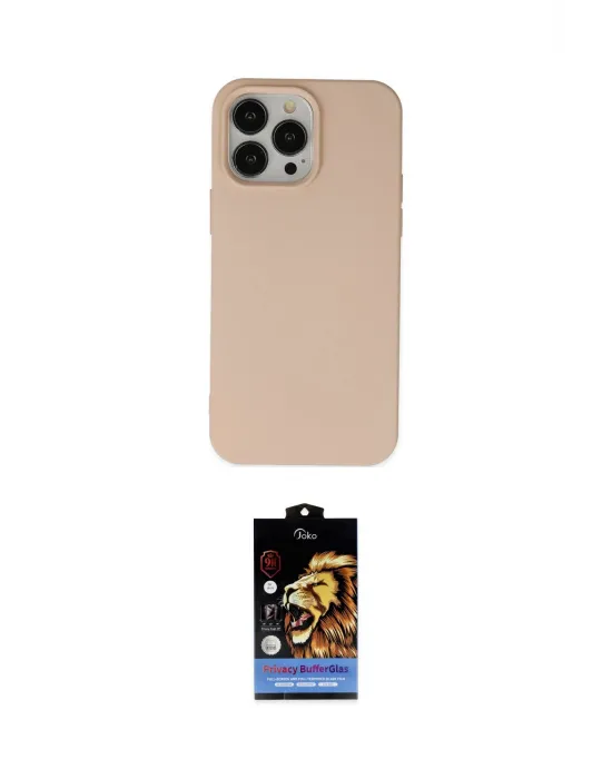 ieg™ iPhone 14 Pro Kılıf Ahenk Serisi - Siyah Buffer Hayalet Cam Ekran Koruyucu