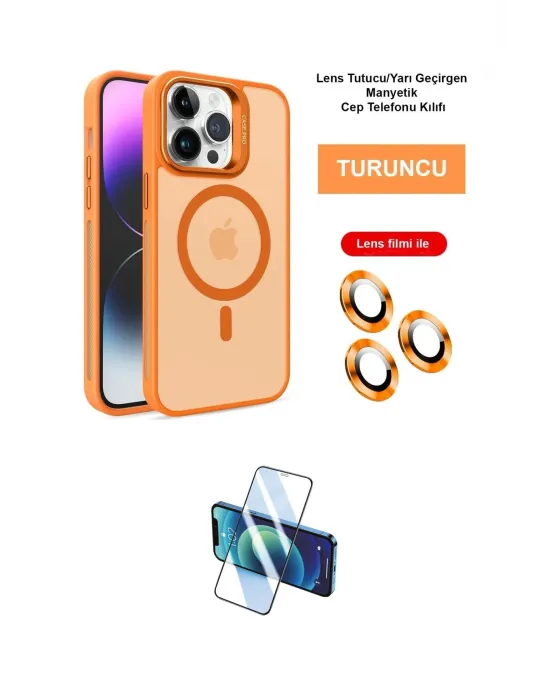 ieg™ iPhone 14 Pro Kılıf Akış Form - Siyah 3D Antistatik Cam Ekran Koruyucu