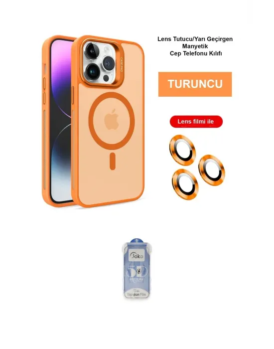 ieg™ iPhone 14 Pro Kılıf Akış Form - Siyah Joko Magic 5D Cam
