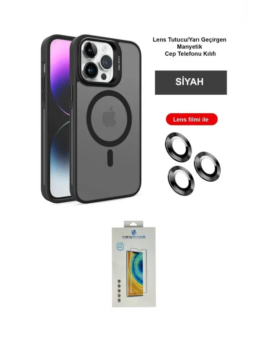 ieg™ iPhone 14 Pro Kılıf Akış Form - Siyah Polymer Nano Ekran Koruyucu