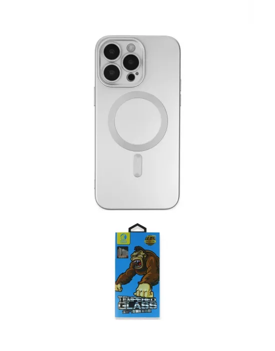 ieg™ iPhone 14 Pro Kılıf Akış Minimal Özel Seri - Siyah 18D Cam Ekran Koruyucu