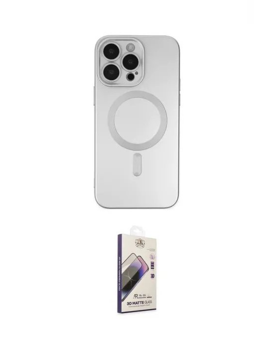 ieg™ iPhone 14 Pro Kılıf Akış Minimal Özel Seri - Siyah Bilvis 3D Mat Cam Ekran Koruyucu