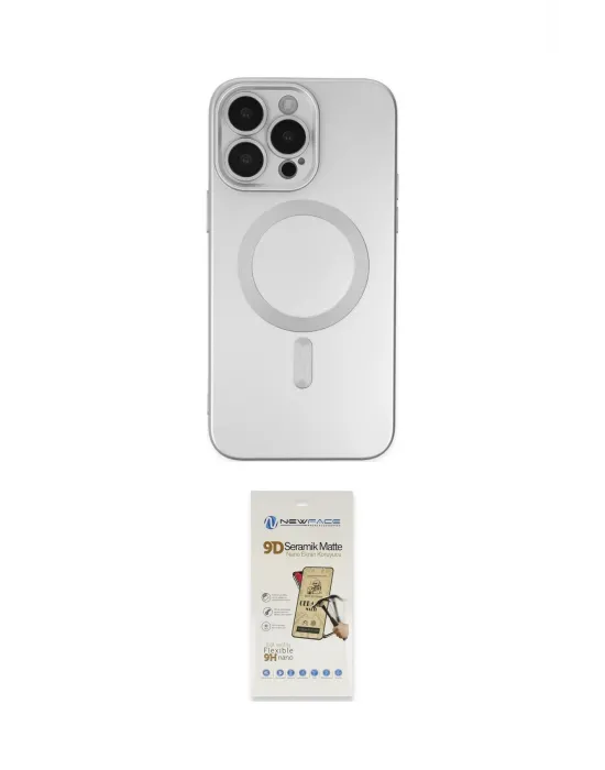 ieg™ iPhone 14 Pro Kılıf Akış Minimal Özel Seri - Siyah Mat Seramik Nano Ekran Koruyucu