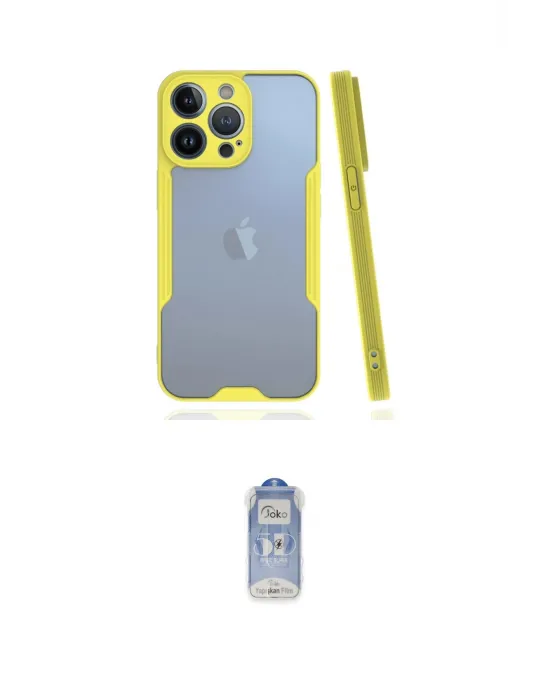 ieg™ iPhone 14 Pro Kılıf Atlas Asil Serisi - Siyah Joko Magic 5D Cam