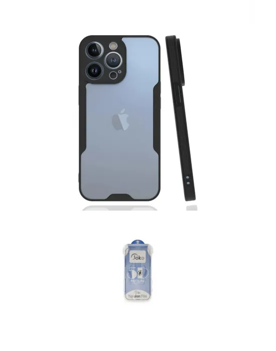 ieg™ iPhone 14 Pro Kılıf Atlas Asil Serisi - Siyah Joko Magic 5D Cam