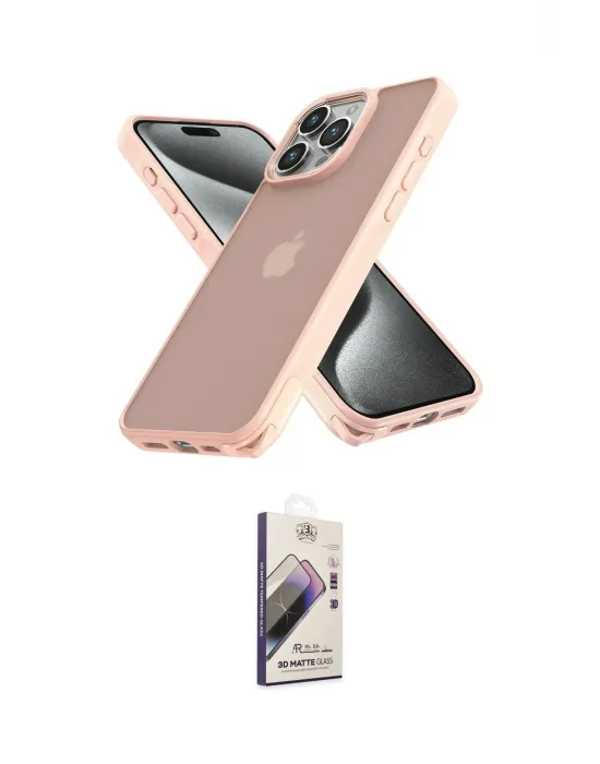 ieg™ iPhone 14 Pro Kılıf Atlas Form - Siyah Bilvis 3D Mat Cam Ekran Koruyucu