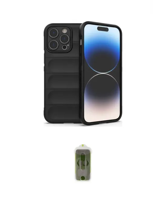 ieg™ iPhone 14 Pro Kılıf Atlas Koleksiyonu - Siyah Joko Magic 5D Hayalet Cam