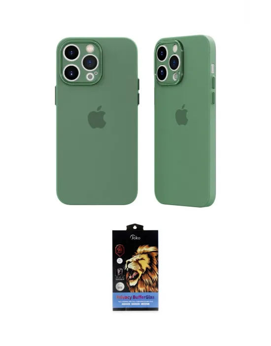 ieg™ iPhone 14 Pro Kılıf Atlas Minimal Prime - Siyah Buffer Hayalet Cam Ekran Koruyucu