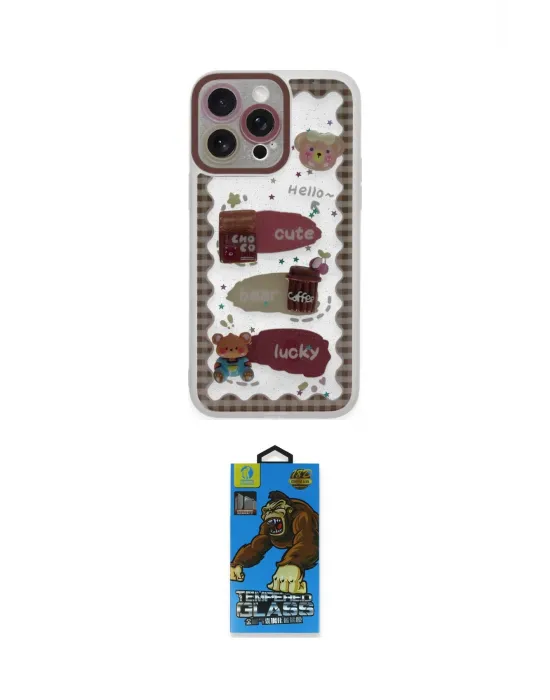 ieg™ iPhone 14 Pro Kılıf Çekirdek Asil - Siyah 18D Cam Ekran Koruyucu