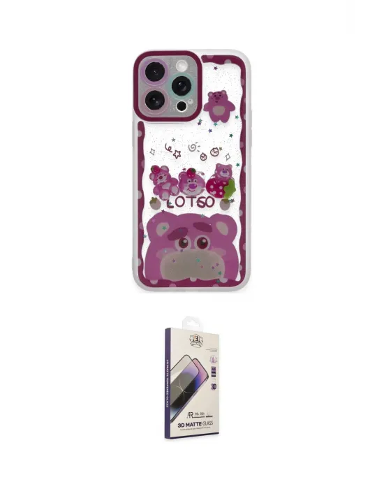 ieg™ iPhone 14 Pro Kılıf Çekirdek Asil - Siyah Bilvis 3D Mat Cam Ekran Koruyucu