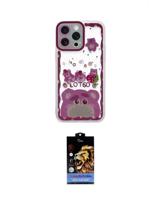ieg™ iPhone 14 Pro Kılıf Çekirdek Asil - Siyah Buffer Hayalet Cam Ekran Koruyucu