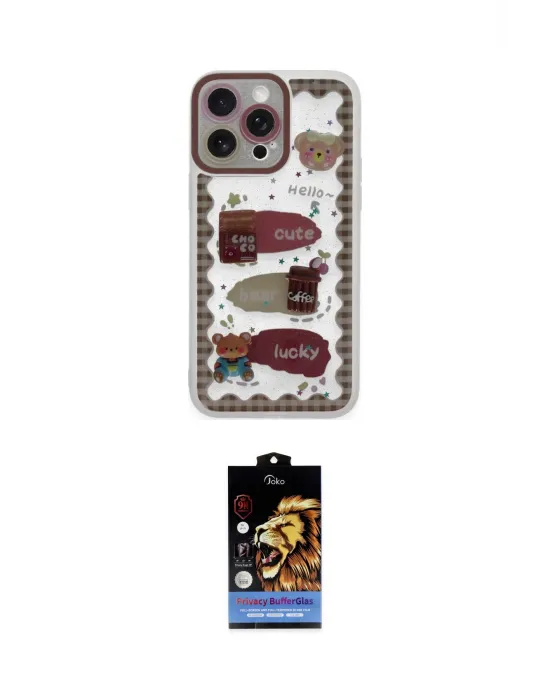 ieg™ iPhone 14 Pro Kılıf Çekirdek Asil - Siyah Buffer Hayalet Cam Ekran Koruyucu