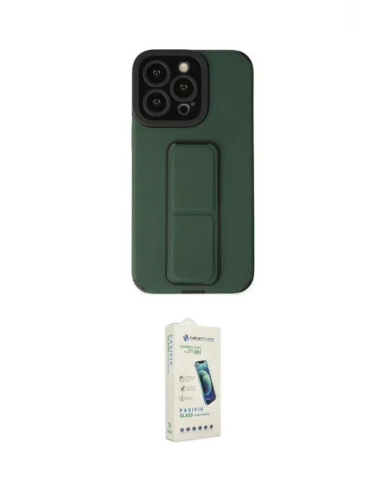 ieg™ iPhone 14 Pro Kılıf Çekirdek Yansıma - Şeffaf Pasifik Cam Ekran Koruyucu