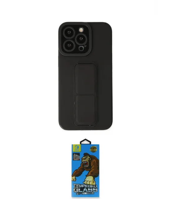 ieg™ iPhone 14 Pro Kılıf Çekirdek Yansıma - Siyah 18D Cam Ekran Koruyucu