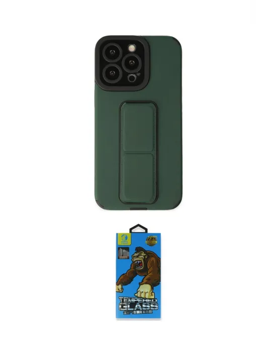 ieg™ iPhone 14 Pro Kılıf Çekirdek Yansıma - Siyah 18D Cam Ekran Koruyucu