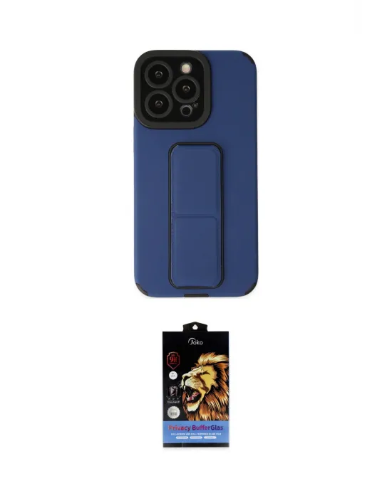 ieg™ iPhone 14 Pro Kılıf Çekirdek Yansıma - Siyah Buffer Hayalet Cam Ekran Koruyucu