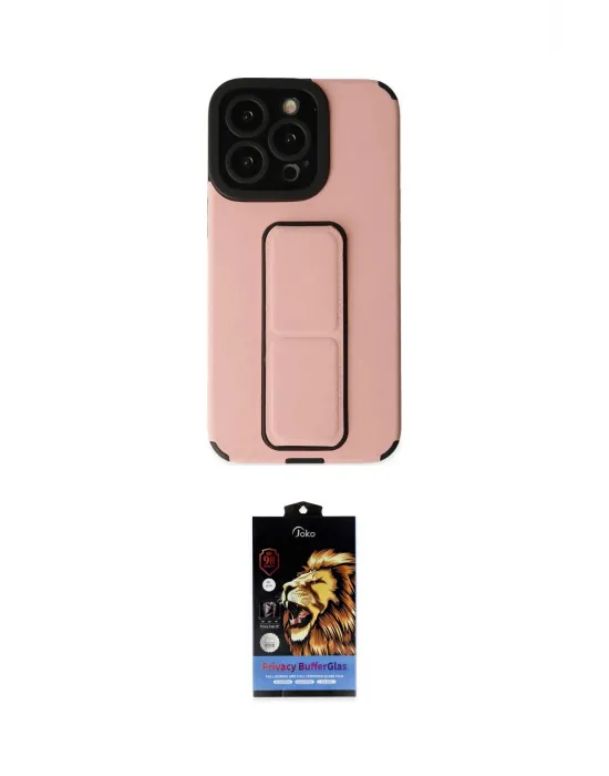 ieg™ iPhone 14 Pro Kılıf Çekirdek Yansıma - Siyah Buffer Hayalet Cam Ekran Koruyucu