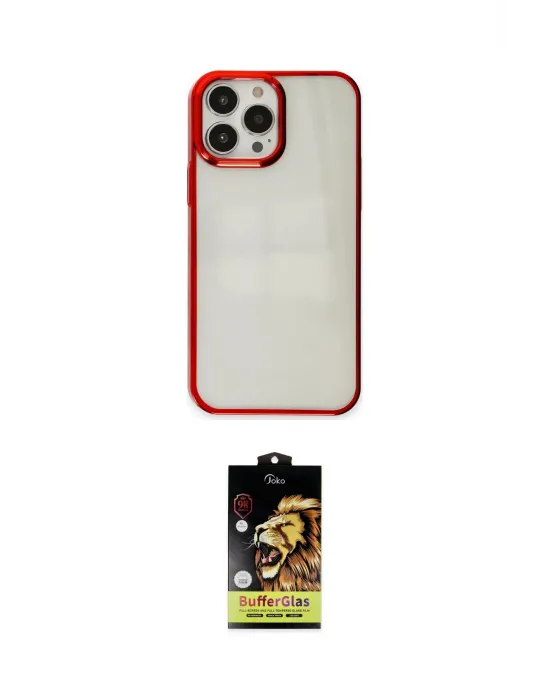 ieg™ iPhone 14 Pro Kılıf Doruk Doku Prime - Siyah Buffer Cam Ekran Koruyucu