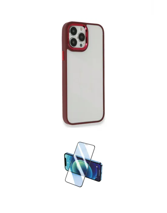 ieg™ iPhone 14 Pro Kılıf Eksen Doku Prime - Siyah 3D Antistatik Cam Ekran Koruyucu