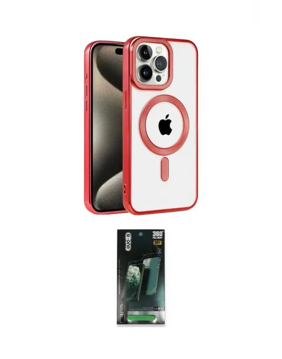 ieg™ iPhone 14 Pro Kılıf Eksen Form Koleksiyonu - Siyah 360 Mat Full Body Arka Koruyucu