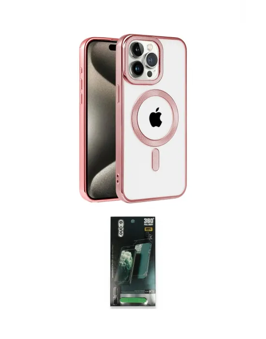 ieg™ iPhone 14 Pro Kılıf Eksen Form Koleksiyonu - Siyah 360 Mat Full Body Arka Koruyucu