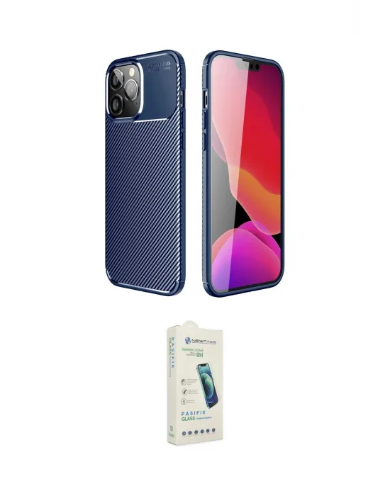 ieg™ iPhone 14 Pro Kılıf Eksen Form Prime - Şeffaf Pasifik Cam Ekran Koruyucu