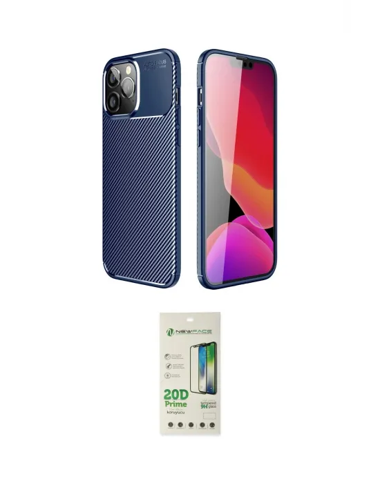ieg™ iPhone 14 Pro Kılıf Eksen Form Prime - Siyah 20D Premium Cam Ekran Koruyucu