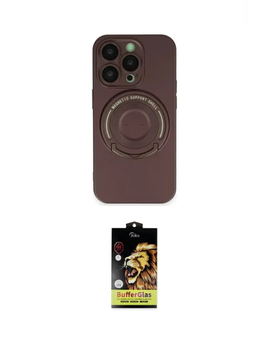 ieg™ iPhone 14 Pro Kılıf Eksen Klasik Prime - Siyah Buffer Cam Ekran Koruyucu