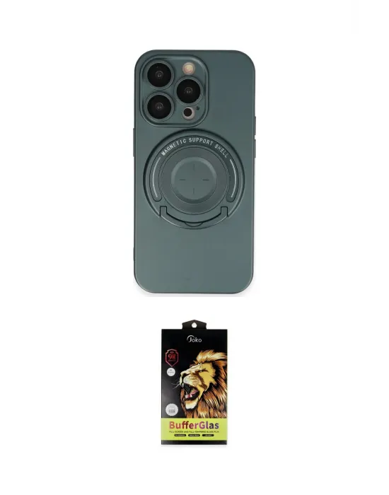 ieg™ iPhone 14 Pro Kılıf Eksen Klasik Prime - Siyah Buffer Cam Ekran Koruyucu